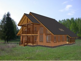 Дом из оцилиндрованного бревна ОД-438