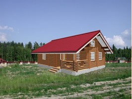 Дом из оцилиндрованного бревна ОД-062
